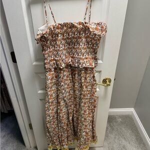 J. Crew Floral Dress - Orange and White